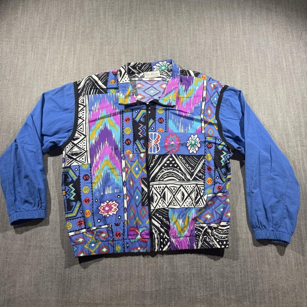 Vintage Ruth Norman Jacket Womens Medium Multicolor Southwestern Bomber USA 80s